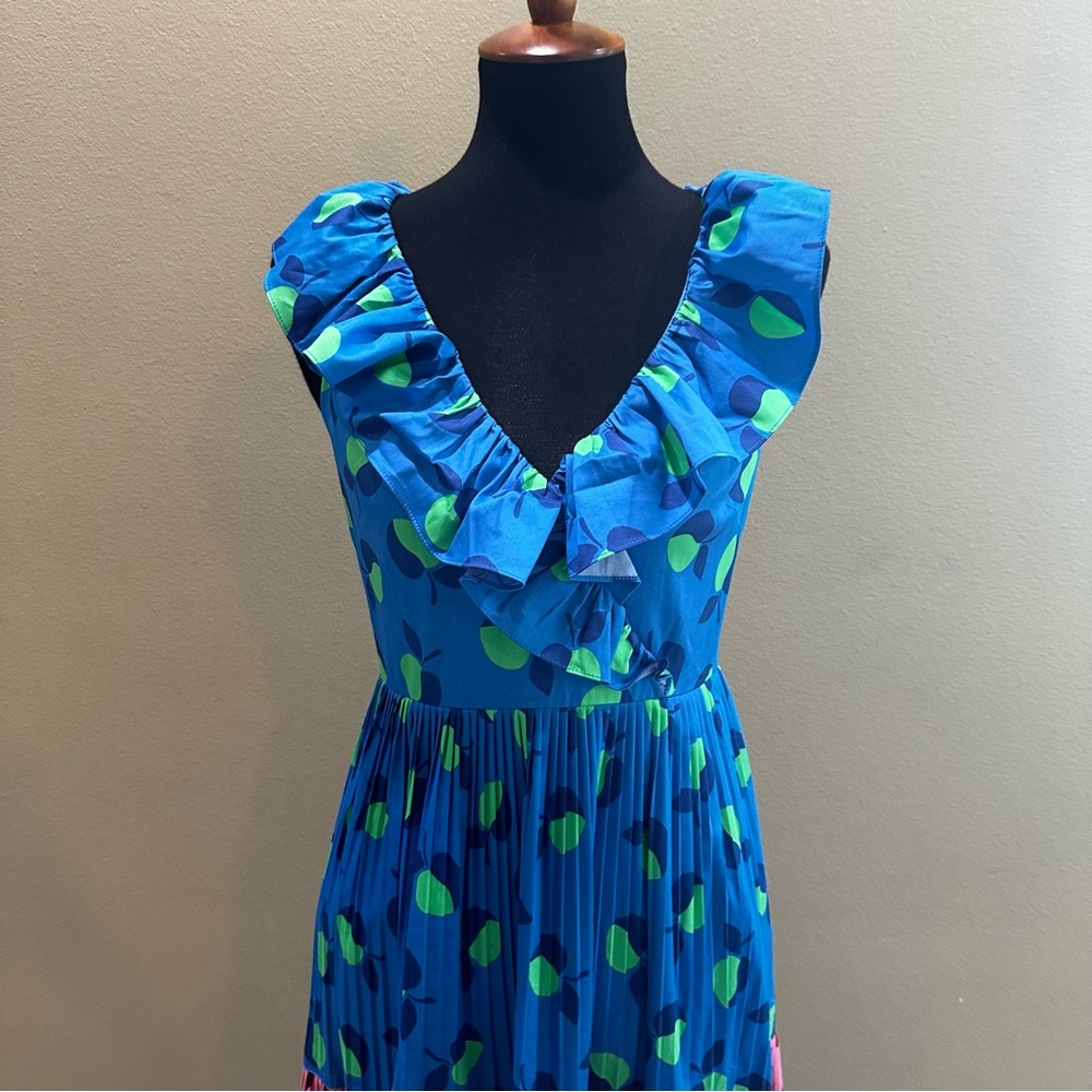 Kate Spade Blue, Pink, and Green Ruffle Dress - Picture 8 of 16